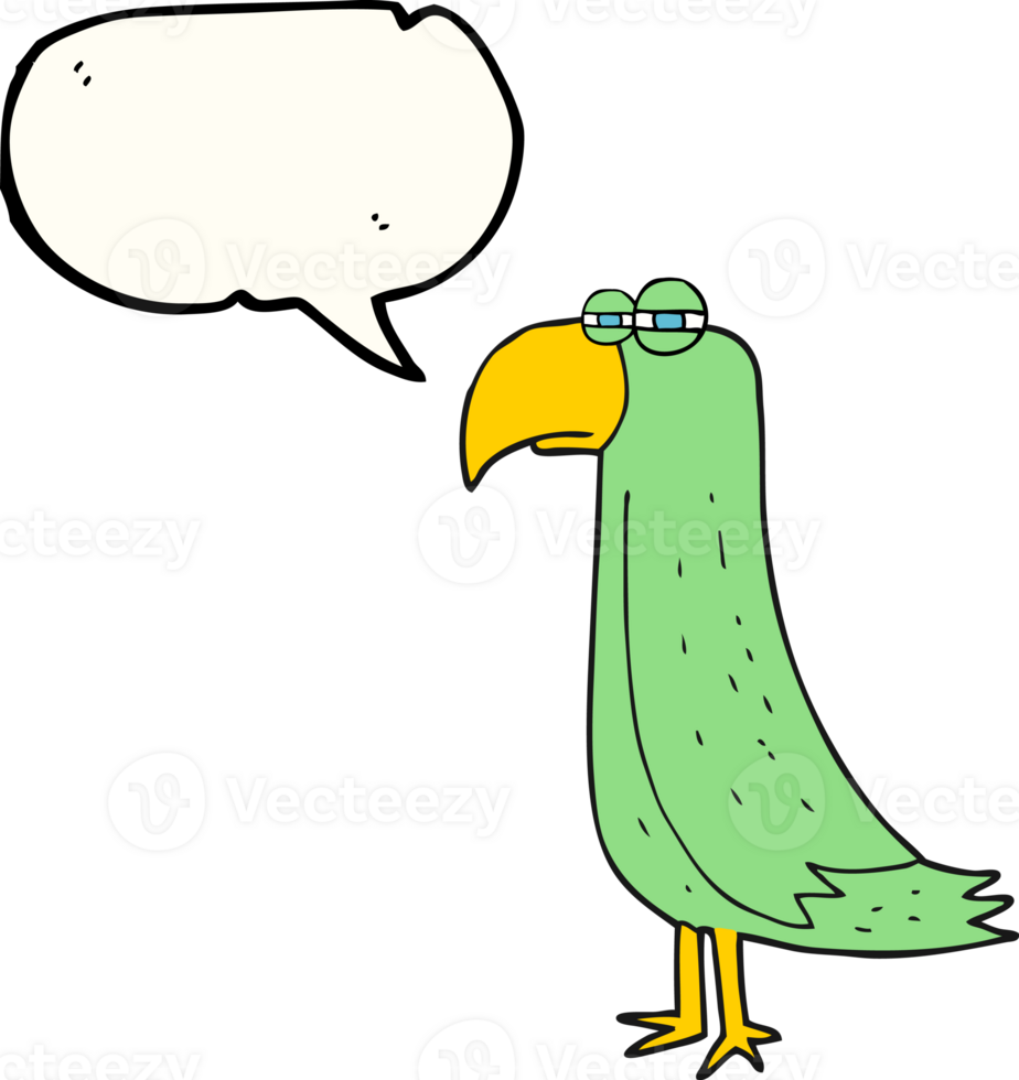 drawn speech bubble cartoon parrot png