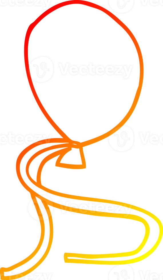 warm gradient line drawing of a cartoon ballon with string png