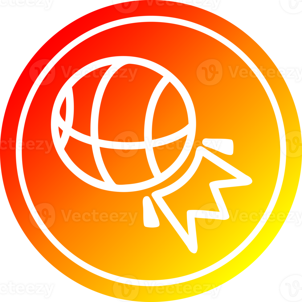 basketball sports circular icon with warm gradient finish png
