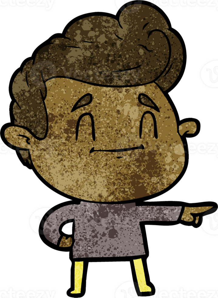 happy cartoon man pointing png