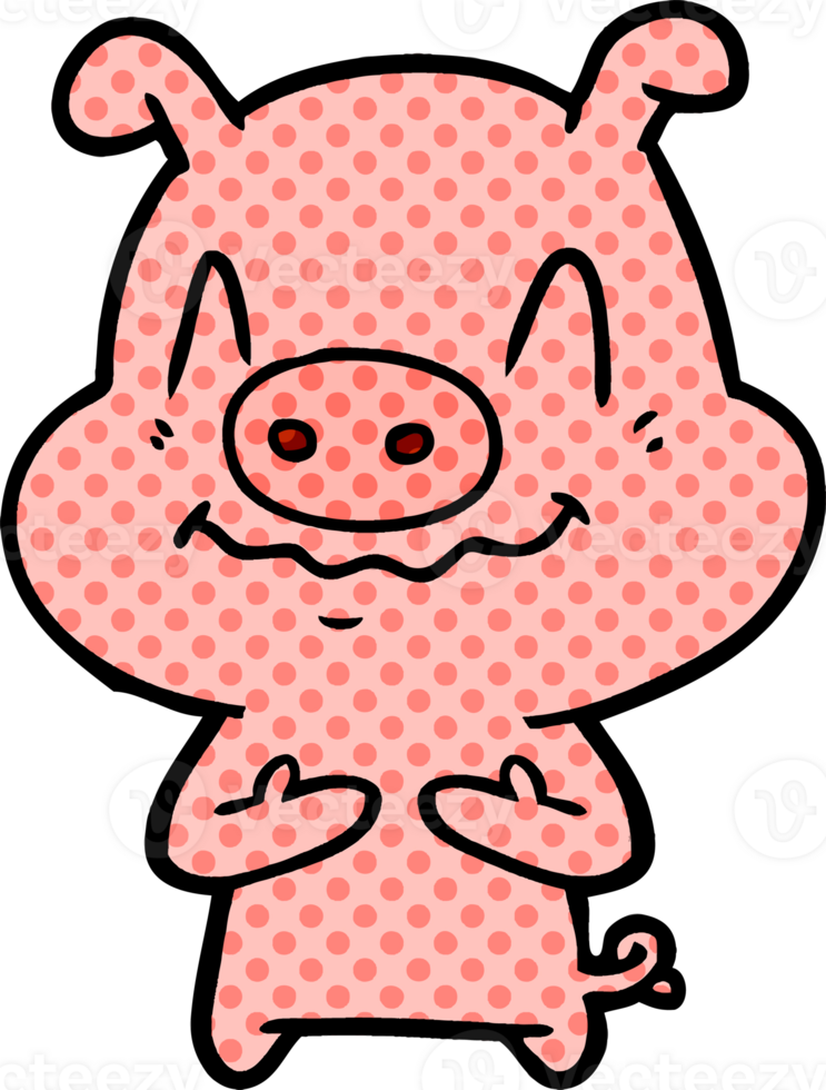 nervous cartoon pig png