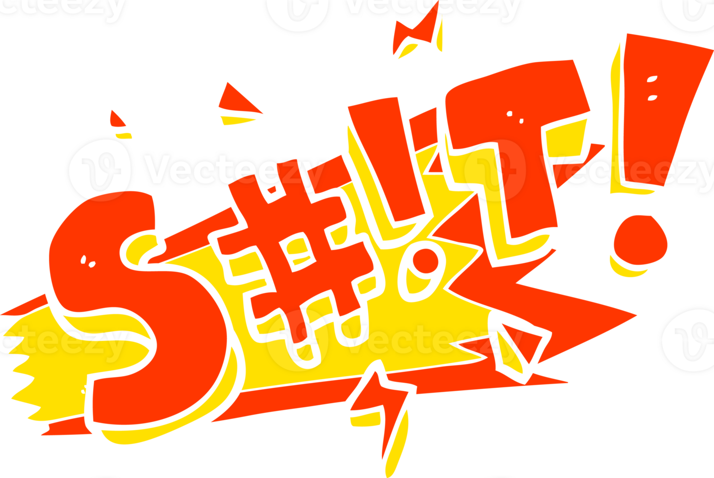 flat color illustration of swearword png