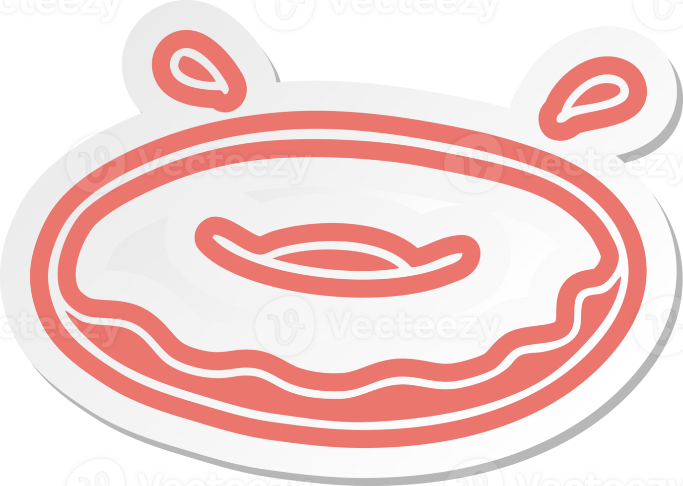 cartoon sticker of an iced ring donut png