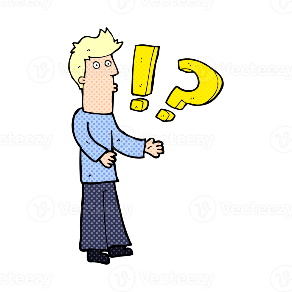 cartoon man asking question png