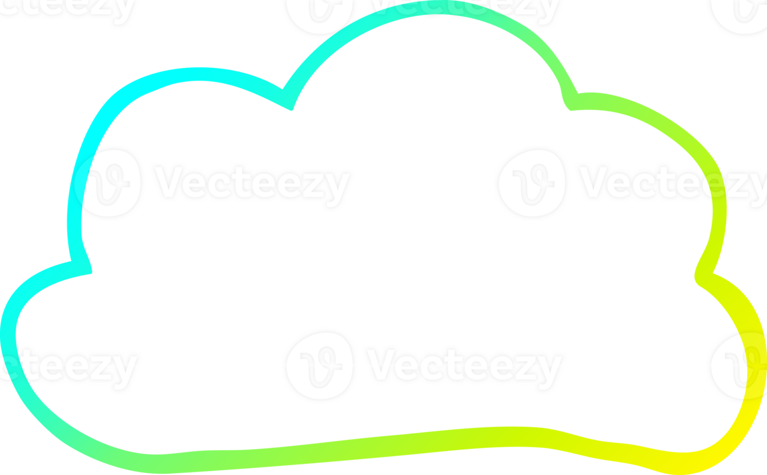 cold gradient line drawing of a cartoon weather cloud png