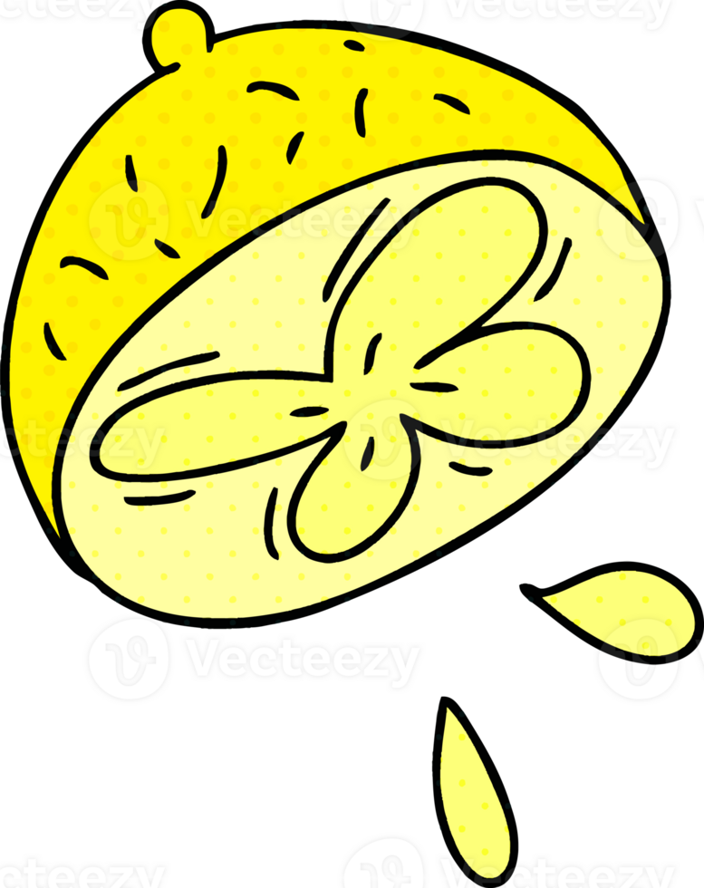 comic book style quirky cartoon lemon png