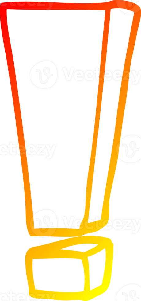 warm gradient line drawing of a cartoon exclamation mark png