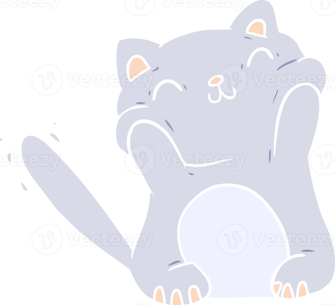 flat color style cartoon cat png