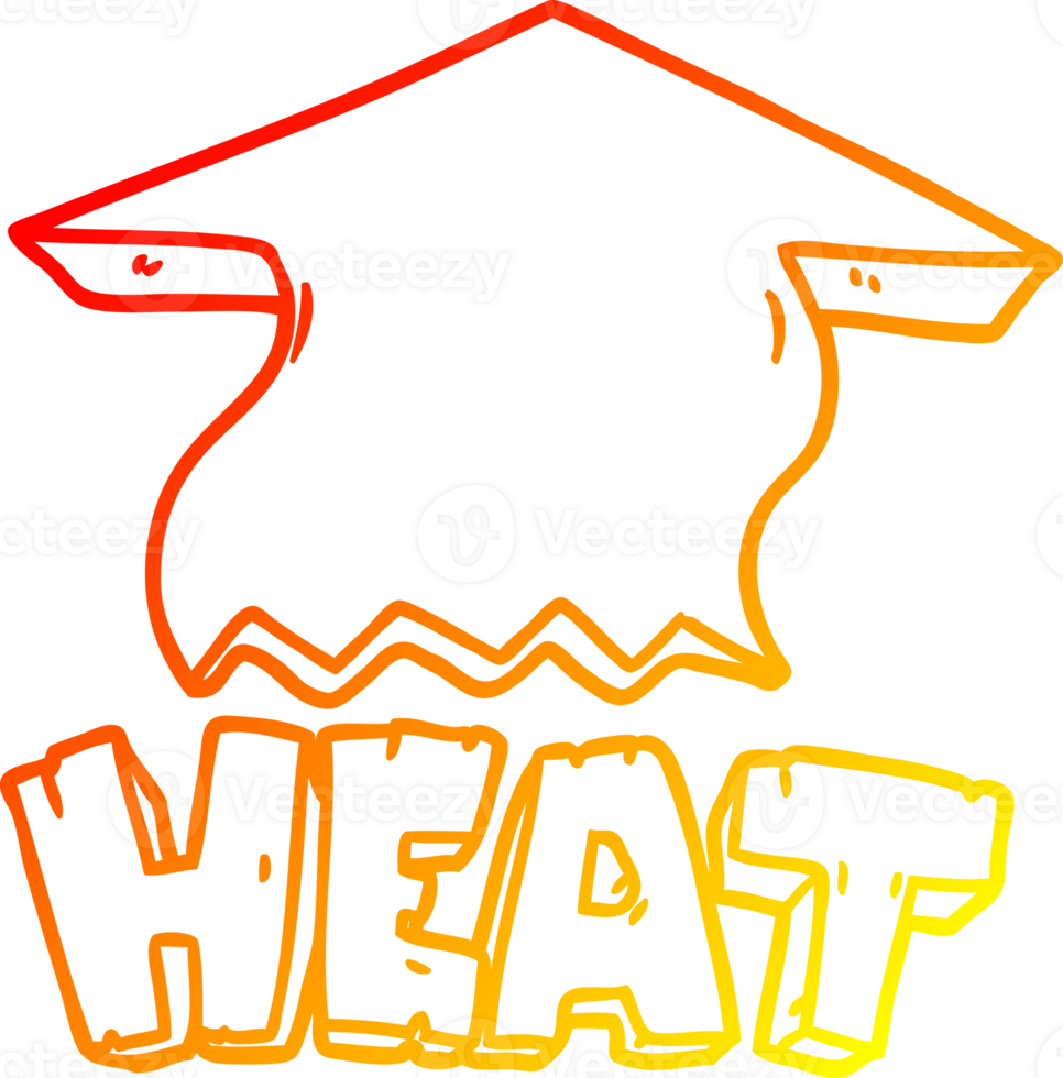 warm gradient line drawing of a cartoon heat symbol png