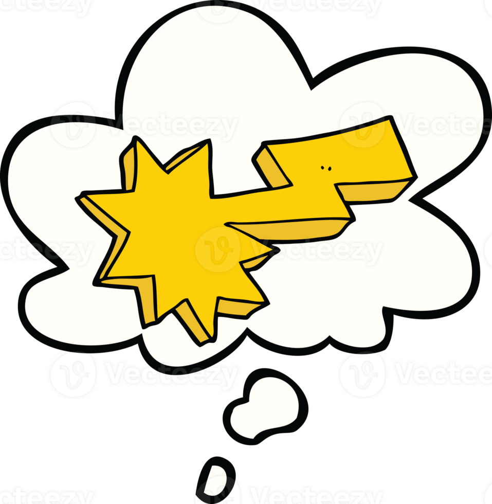 cartoon lightning strike with thought bubble png