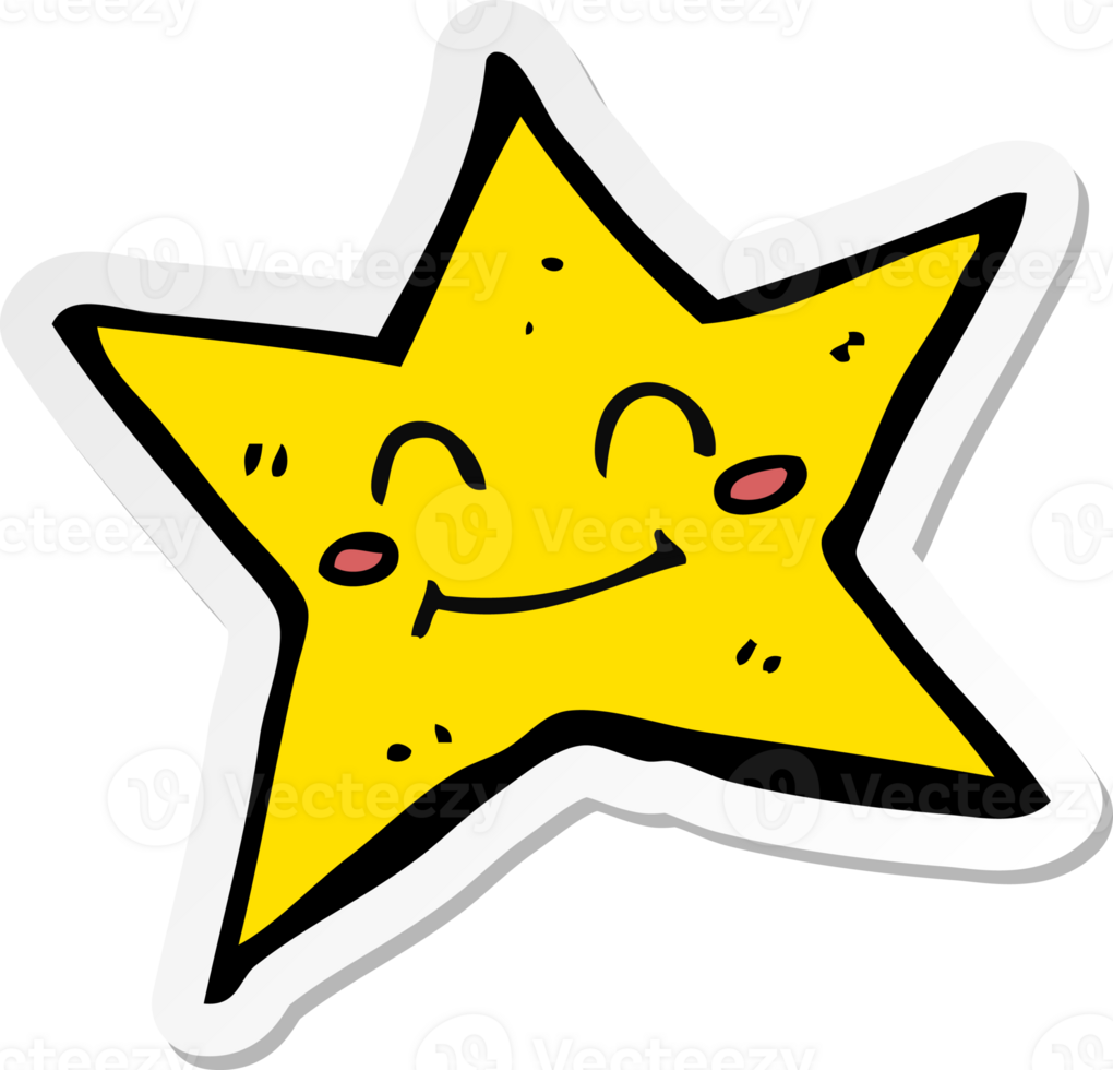 sticker of a cartoon star character png