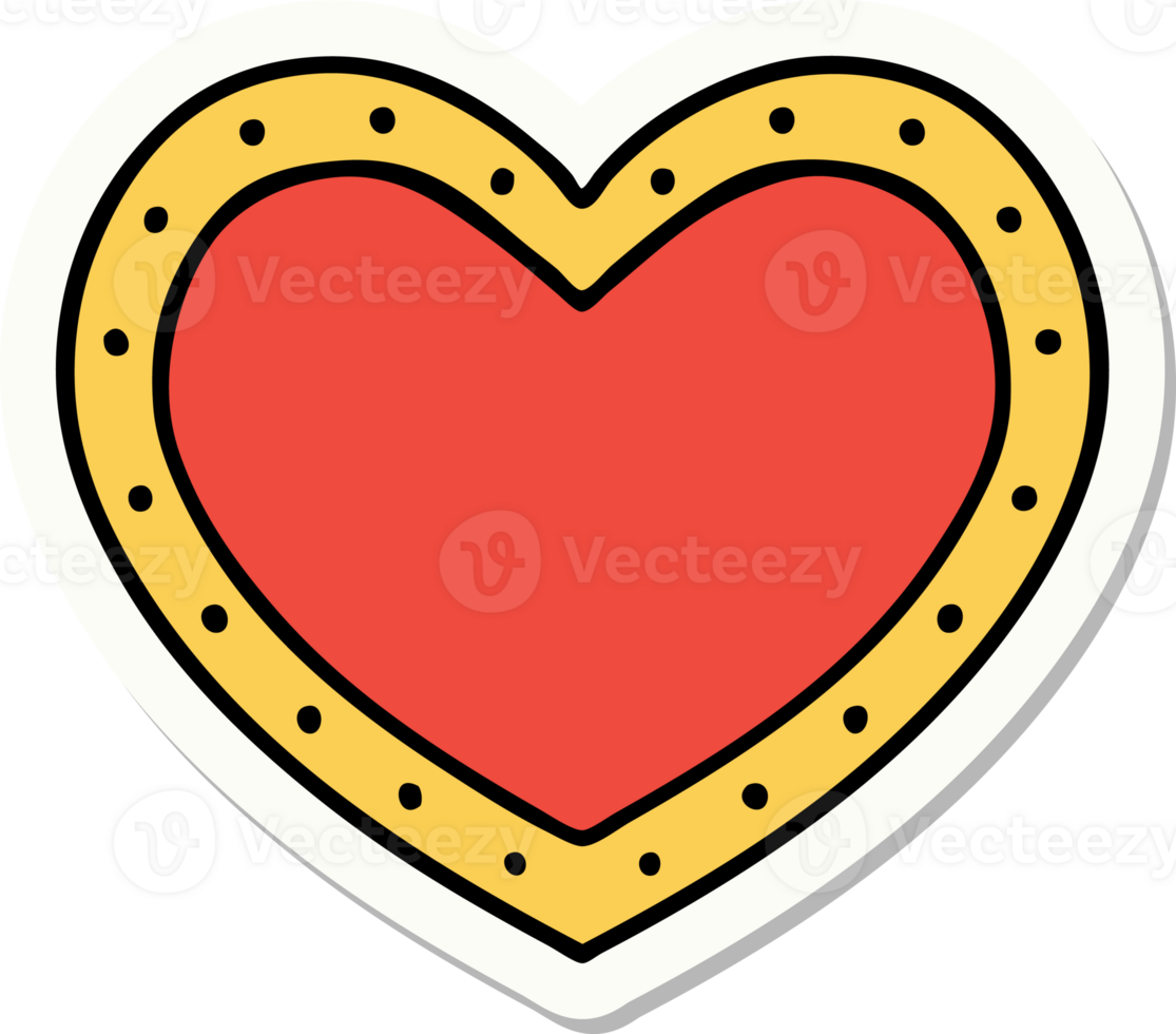 sticker of tattoo in traditional style of a heart png