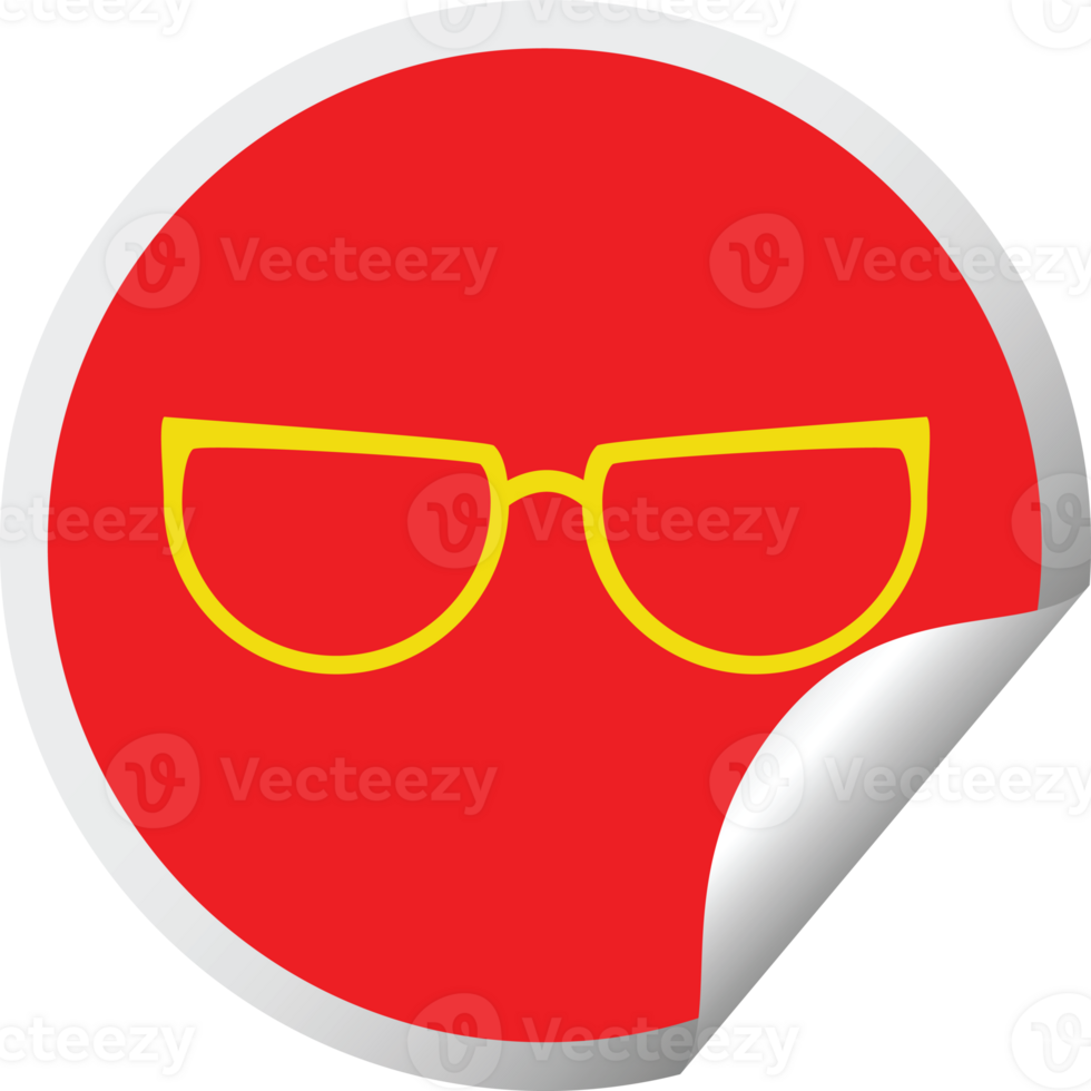 spectacles graphic png circular peeling sticker