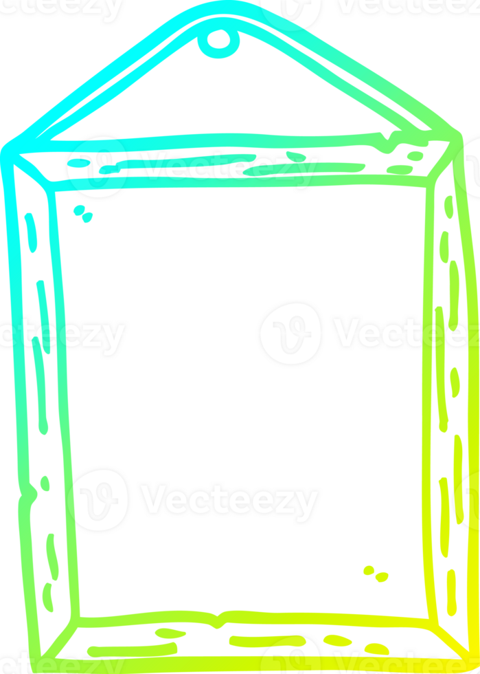 cold gradient line drawing of a cartoon picture frame png