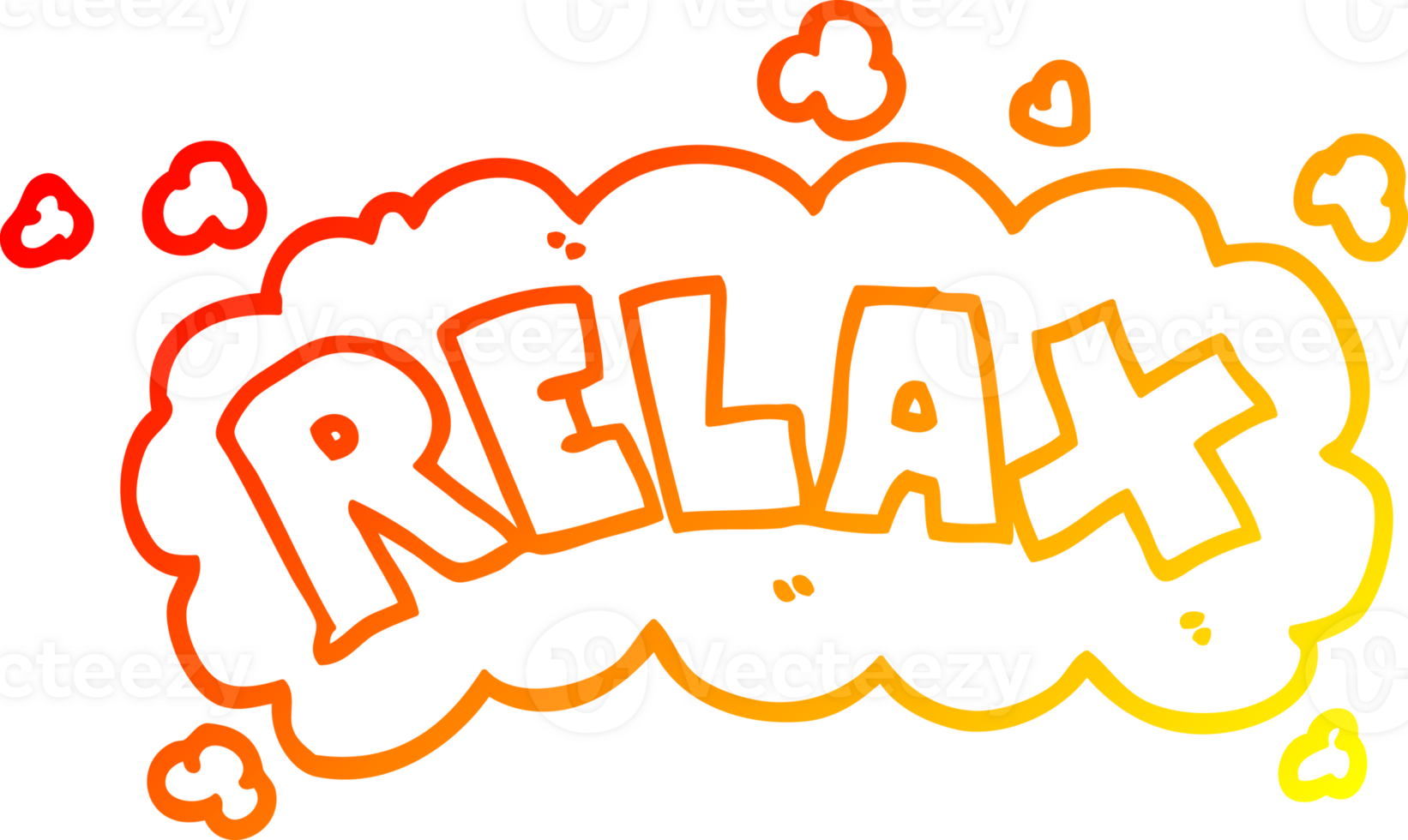 warm gradient line drawing of a cartoon relax symbol png