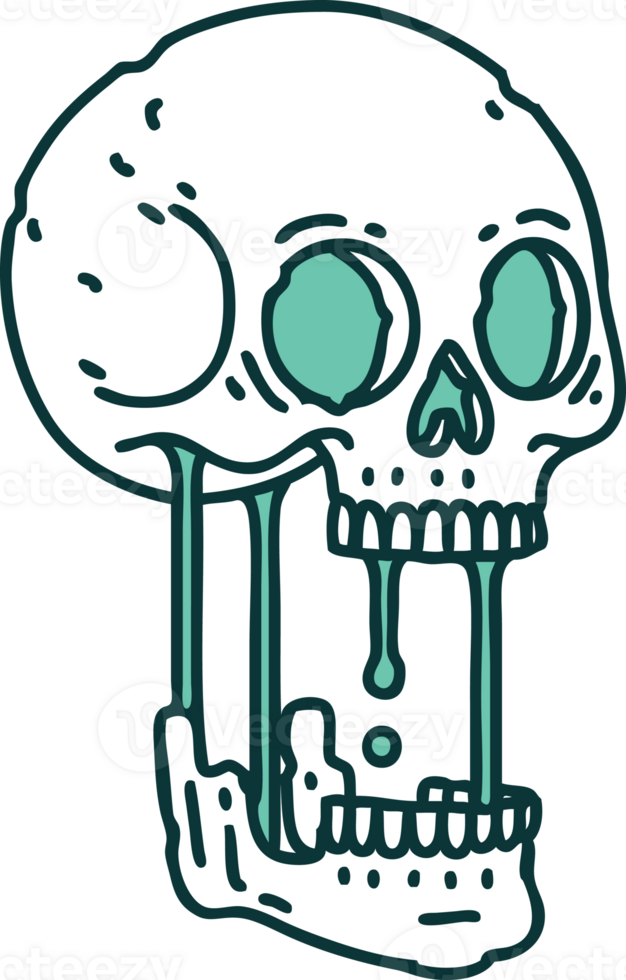 iconic tattoo style image of a skull png