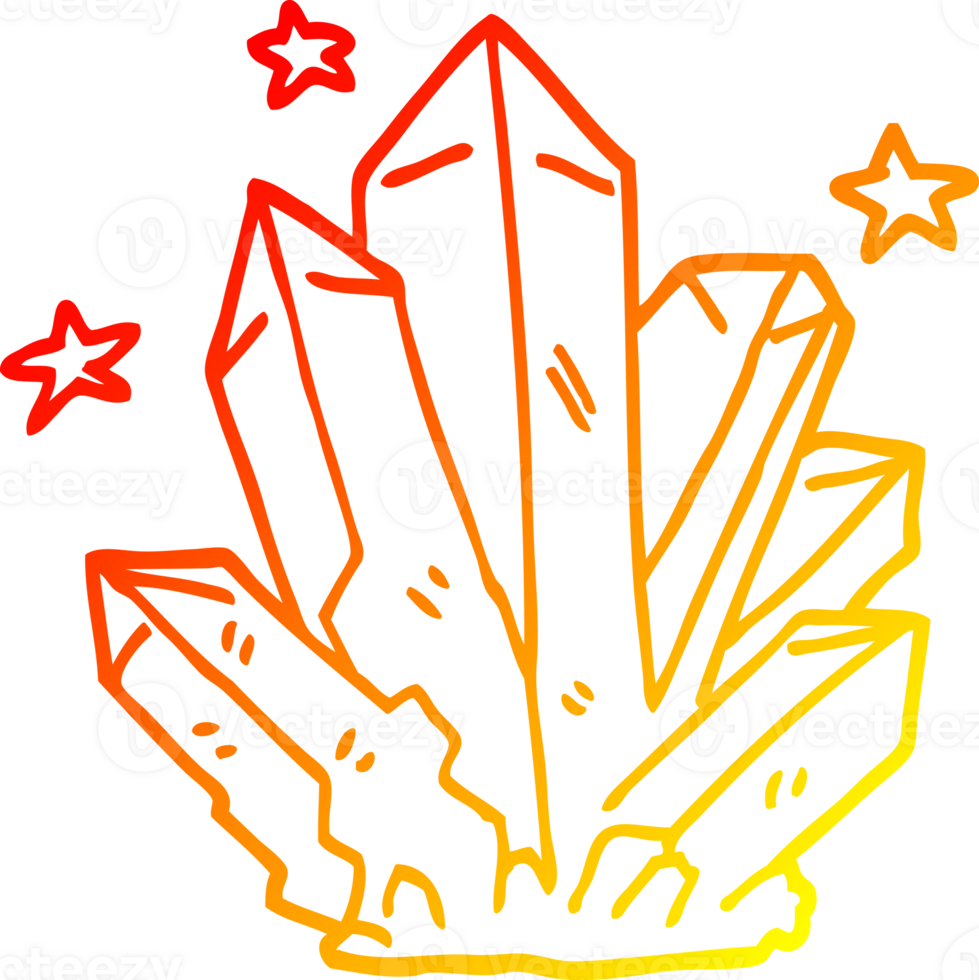 warm gradient line drawing of a cartoon magic crystal png