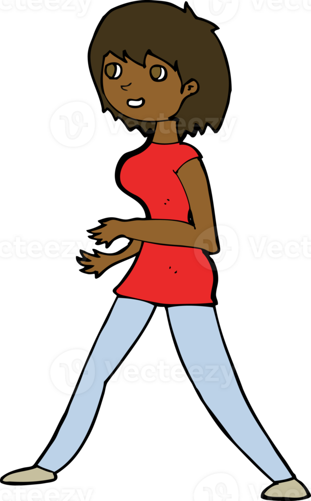 cartoon woman walking png