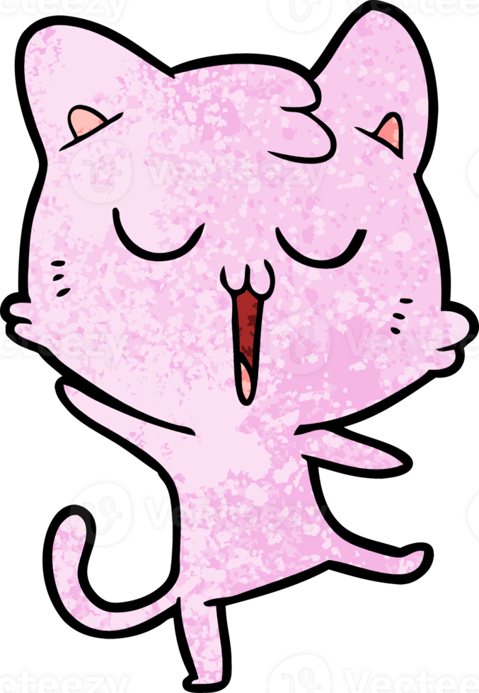 cartoon cat singing png