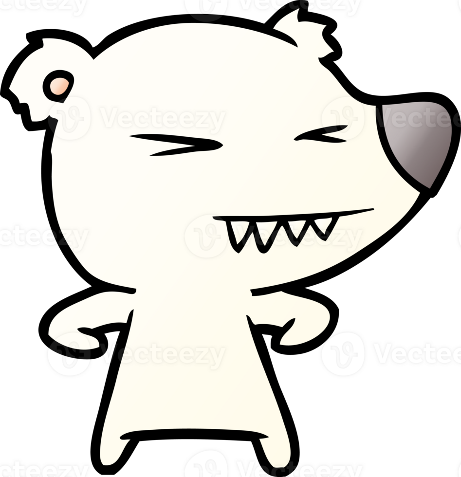 angry polar bear cartoon png