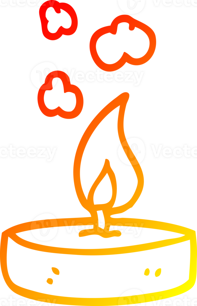warm gradient line drawing of a cartoon scented candle png