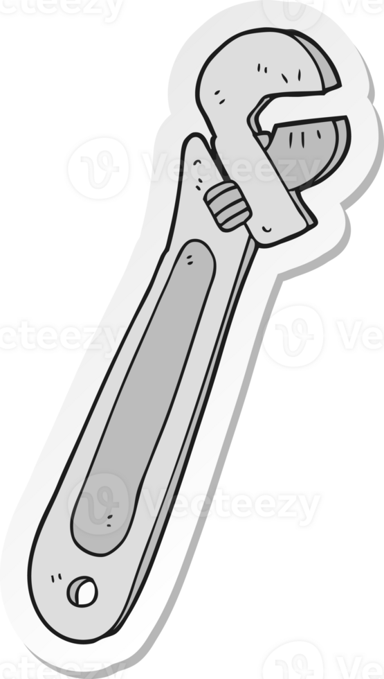 sticker of a cartoon adjustable spanner png