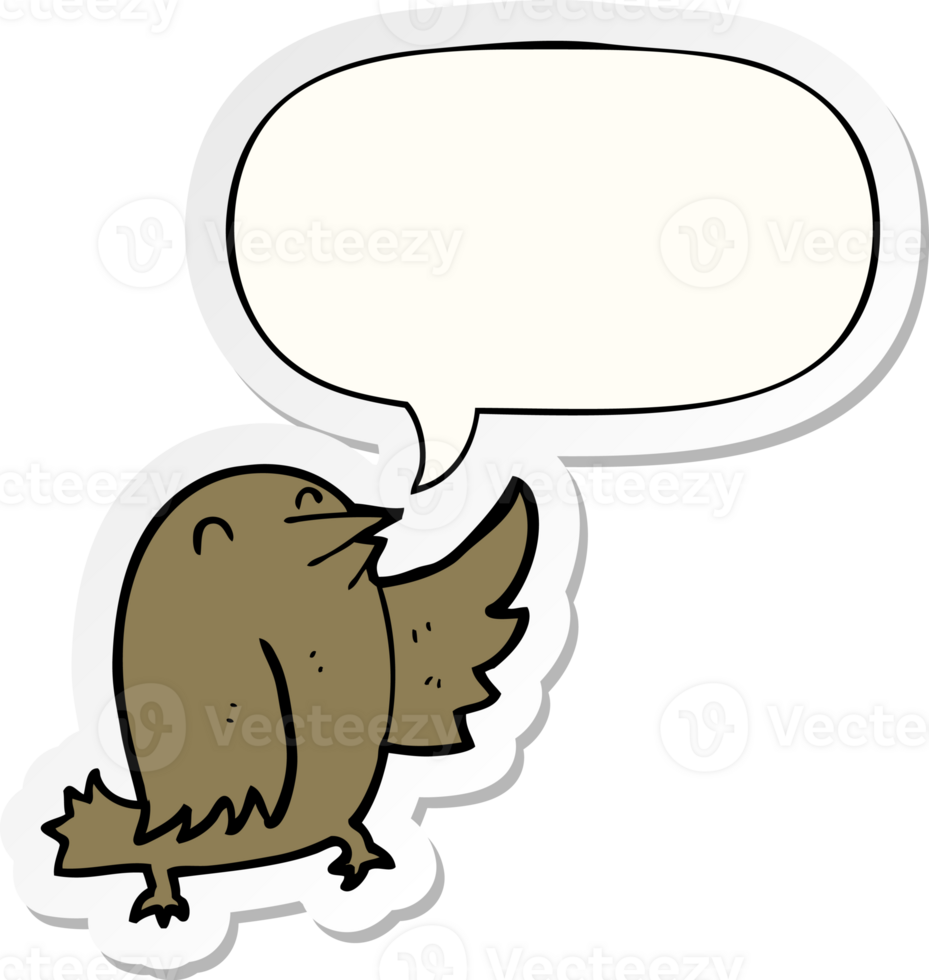 cartoon bird with speech bubble sticker png