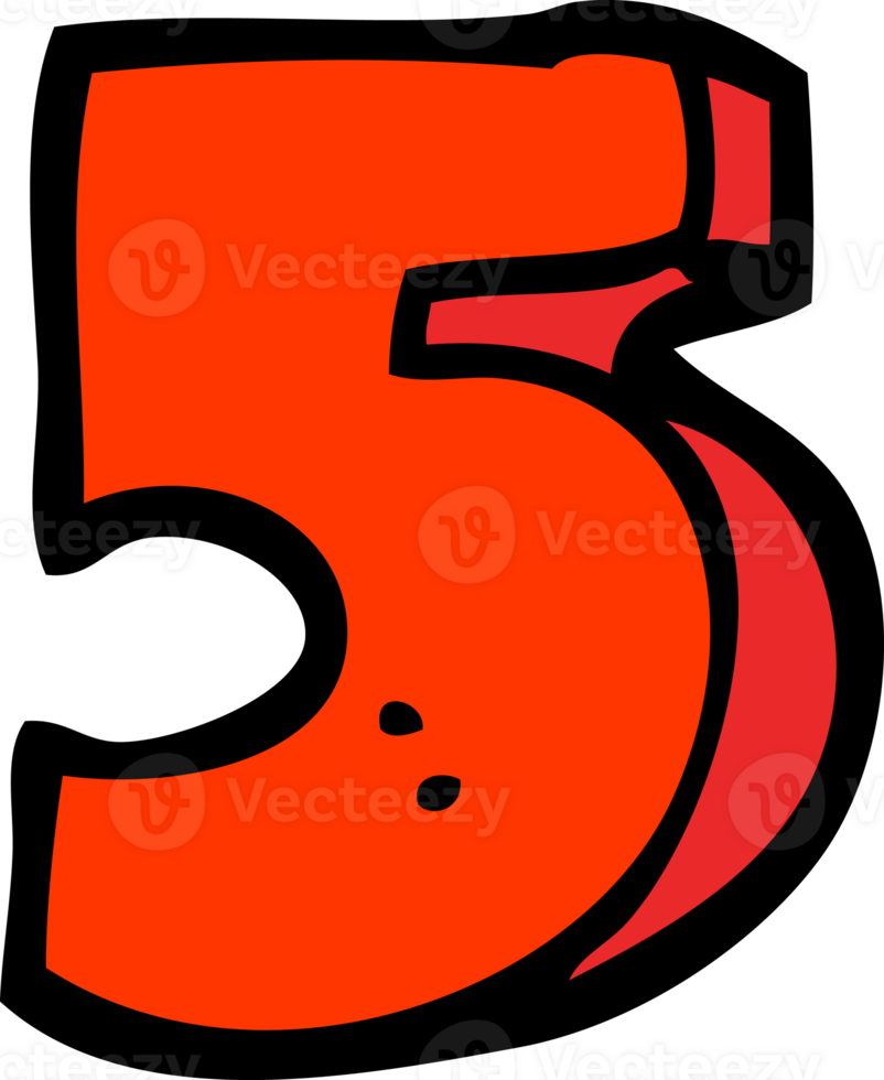 hand drawn doodle style cartoon number five 45322426 PNG