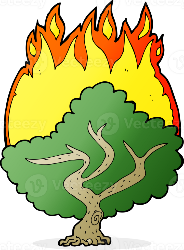 cartoon burning tree png