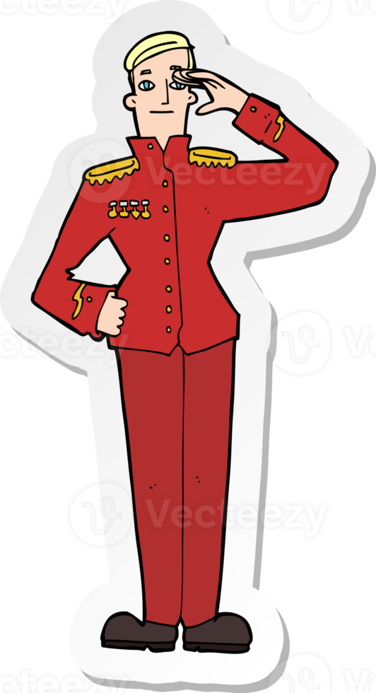 klistermärke av en tecknad militär man i uniform png