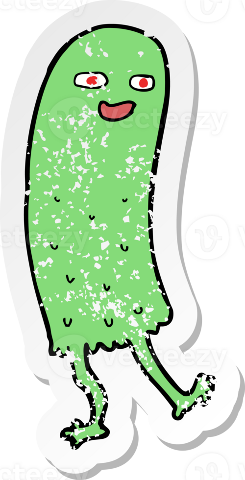 retro distressed sticker of a cartoon funny ghost png