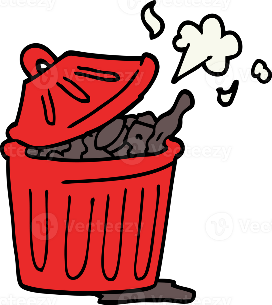 cartoon doodle waste bin png