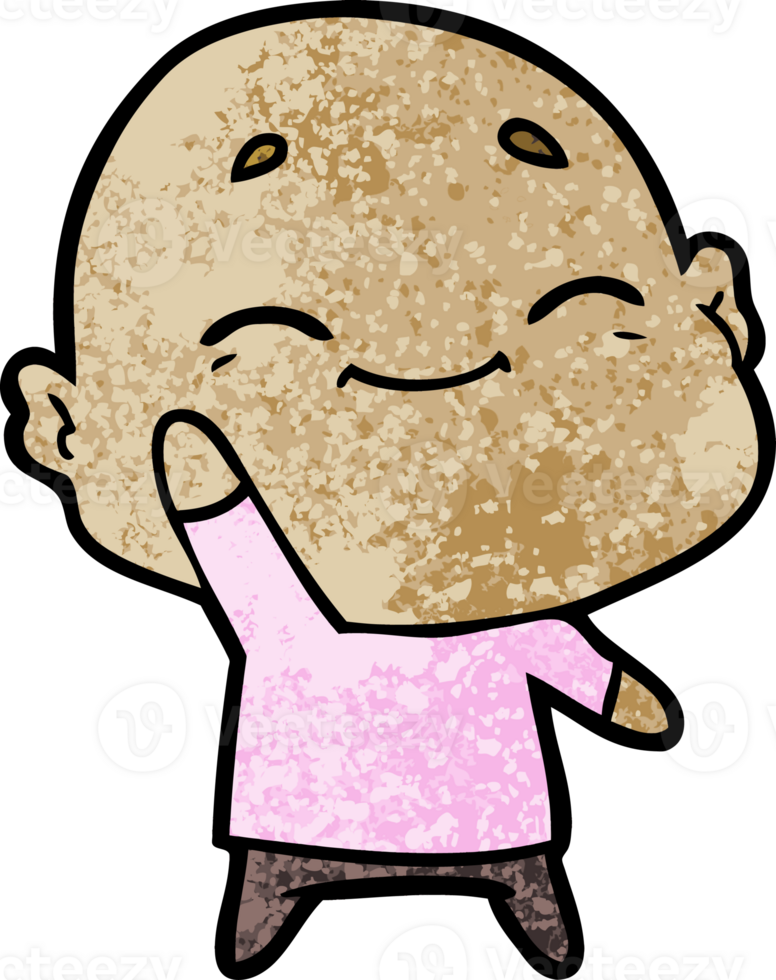 happy cartoon bald man png