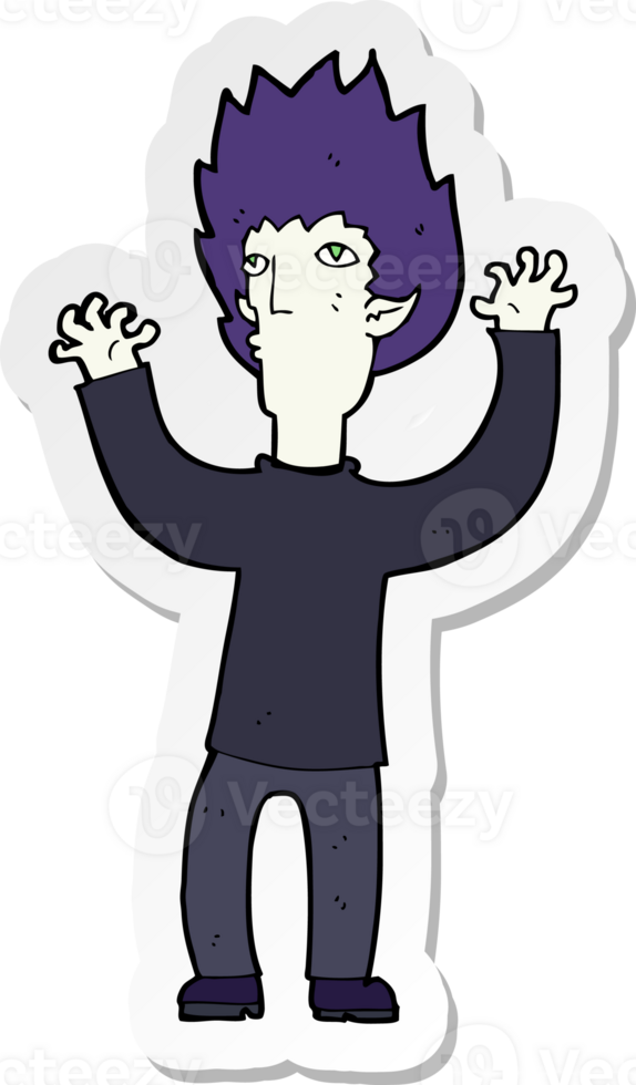 sticker of a cartoon vampire png
