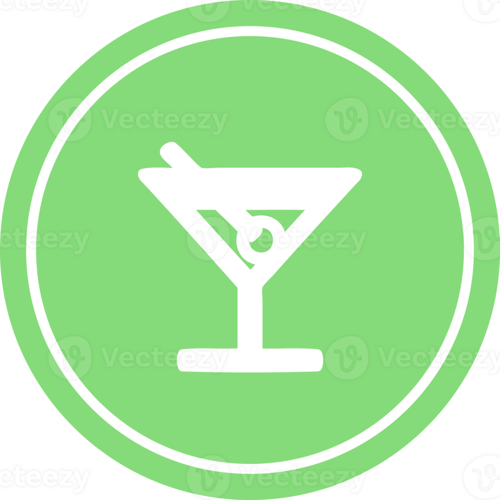 cocktail with olive circular icon symbol png