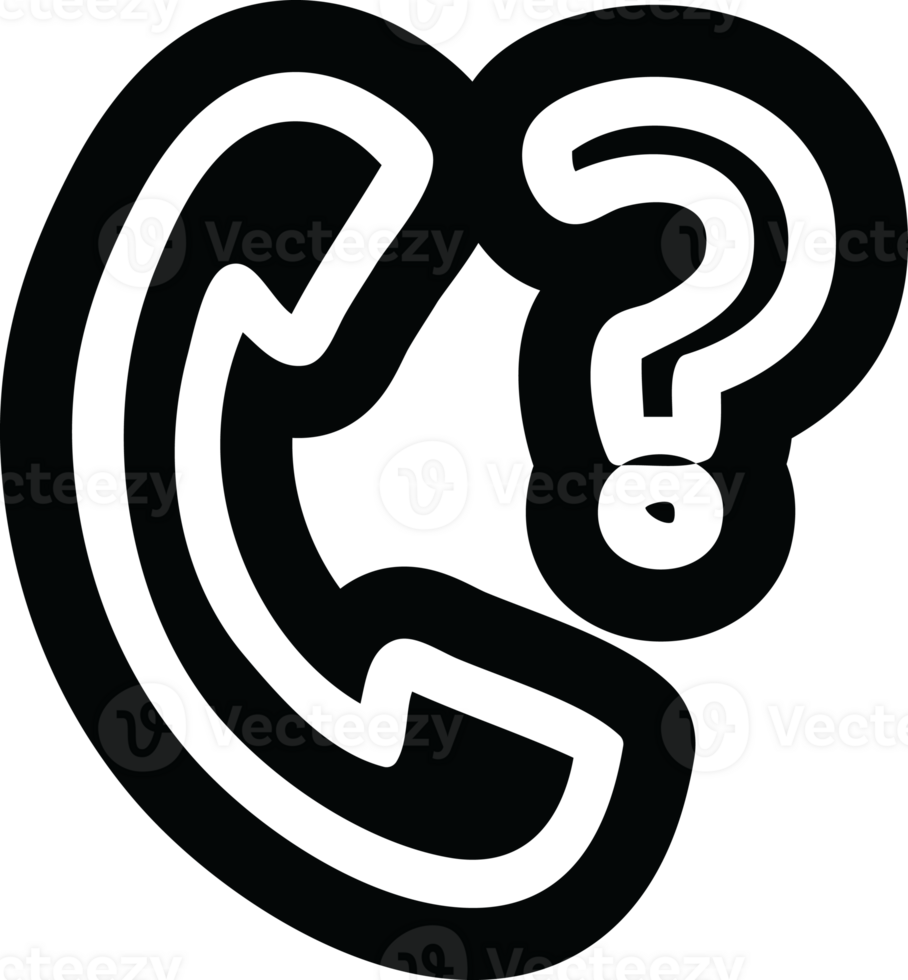 telephone handset with question mark icon symbol png