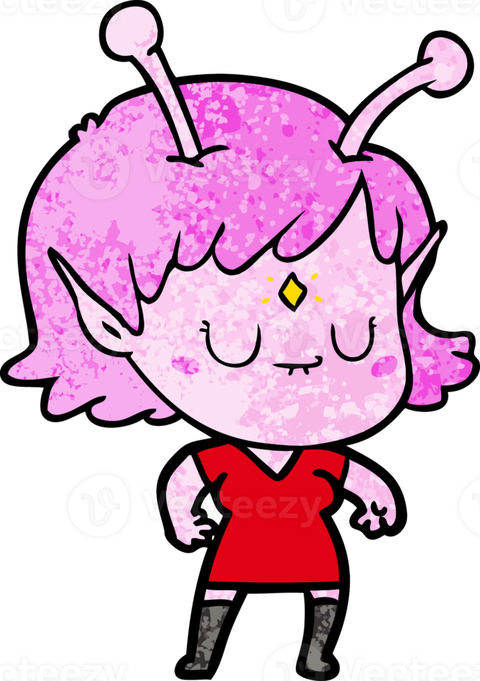 cartoon alien girl png