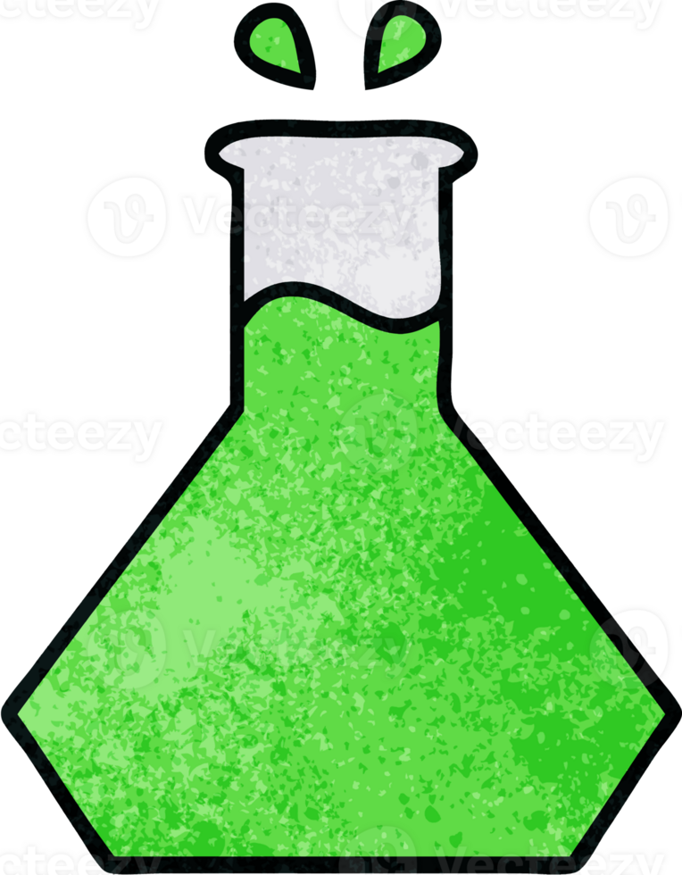 retro grunge texture cartoon of a science experiment png