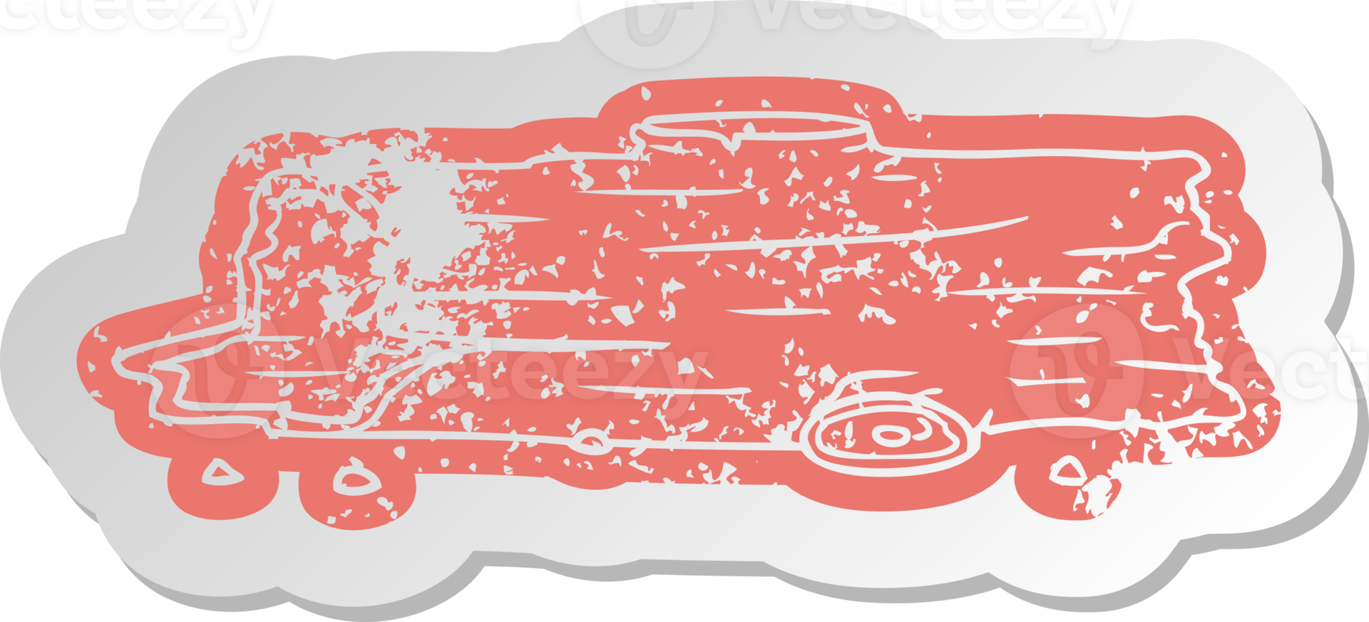 distressed old cartoon sticker of a tree log png