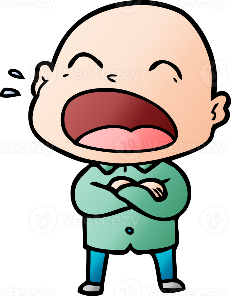 cartoon shouting bald man png