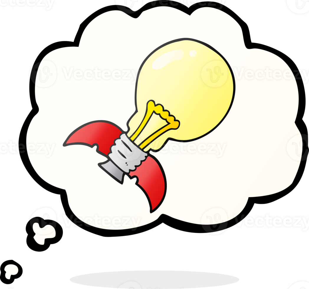drawn thought bubble cartoon lightbulb rocket ship png