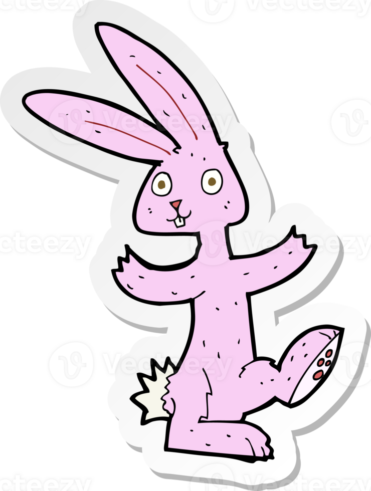 sticker of a cartoon rabbit png