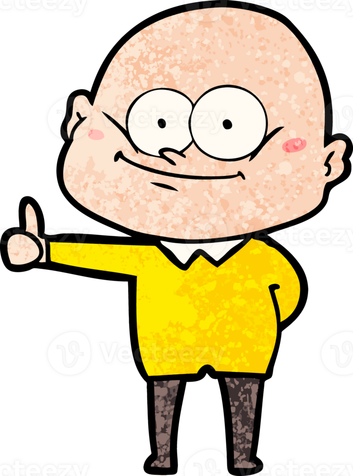 cartoon bald man staring png