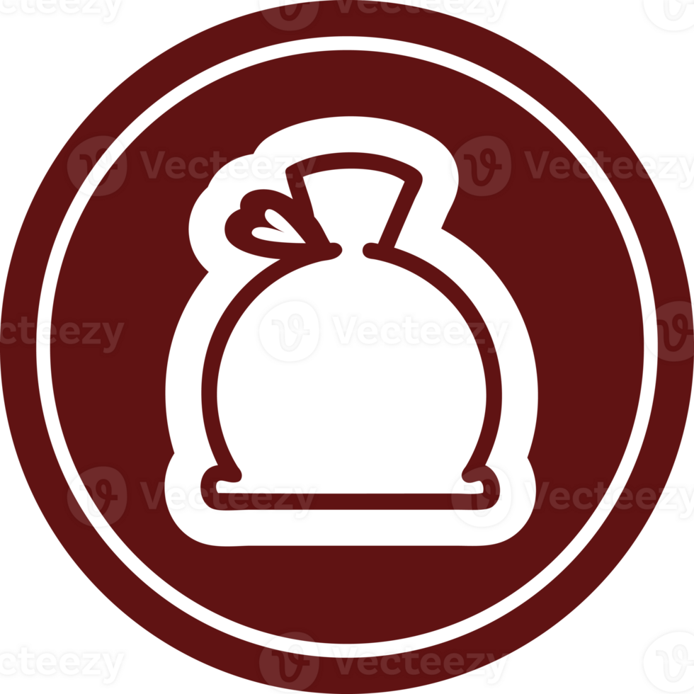 bulging sack circular icon symbol png