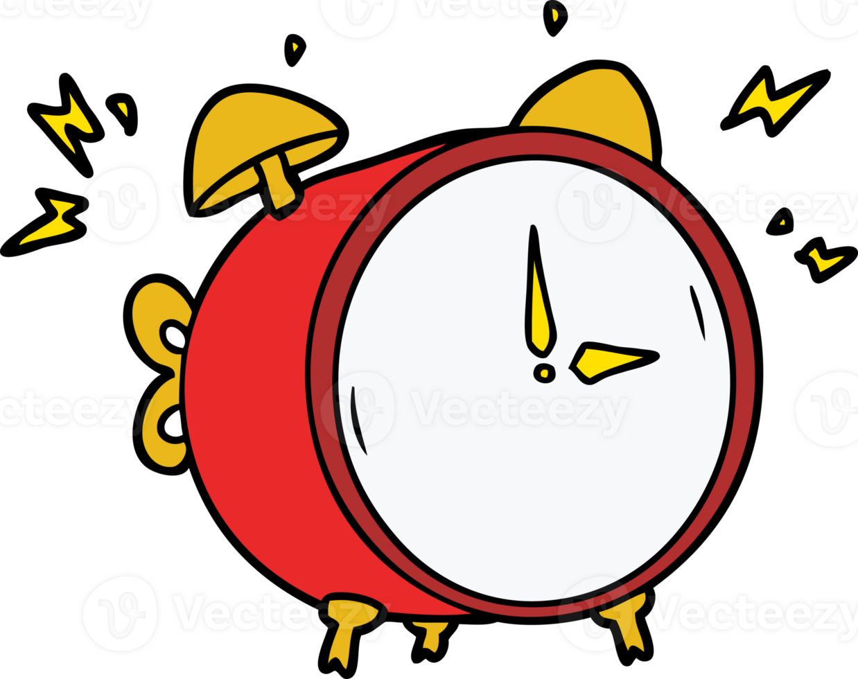 cartoon ringing alarm clock png