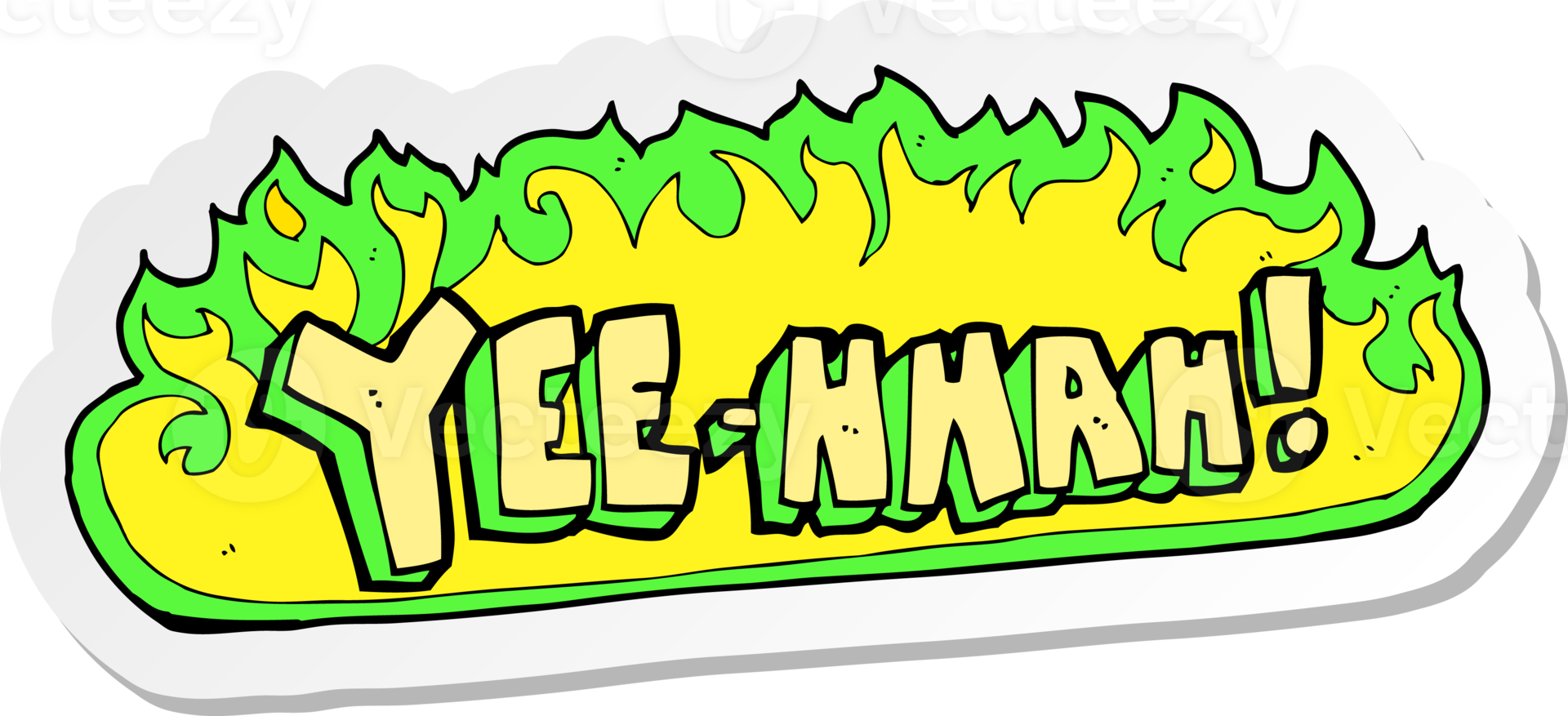 sticker of a yee hah cartoon png