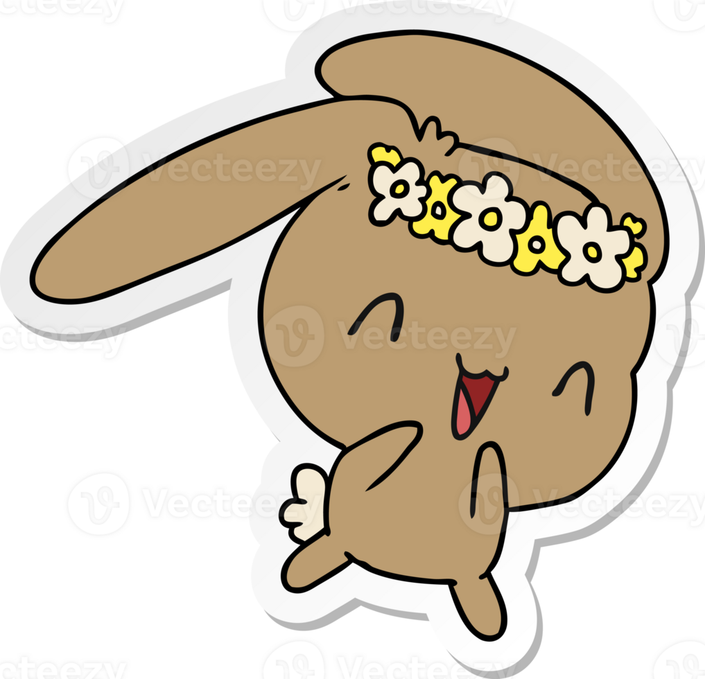 sticker cartoon illustration kawaii cute furry bunny png