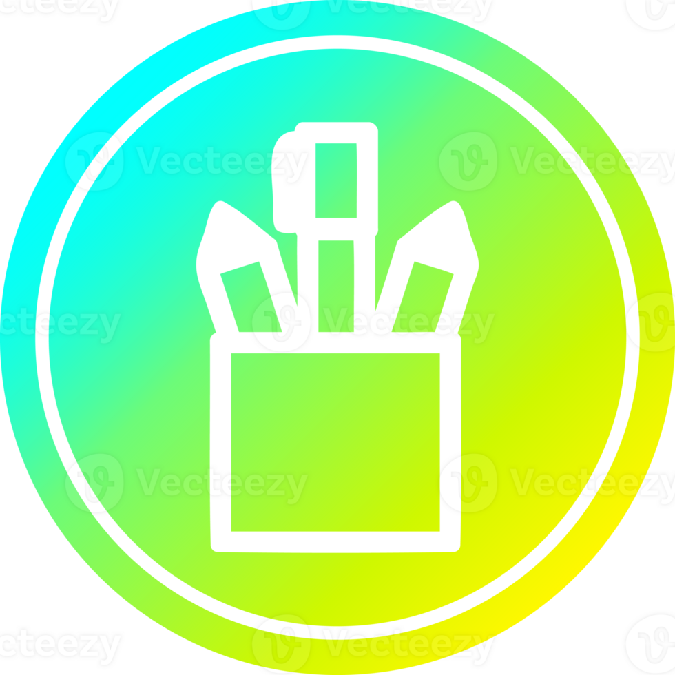 pencil pot circular icon with cool gradient finish png