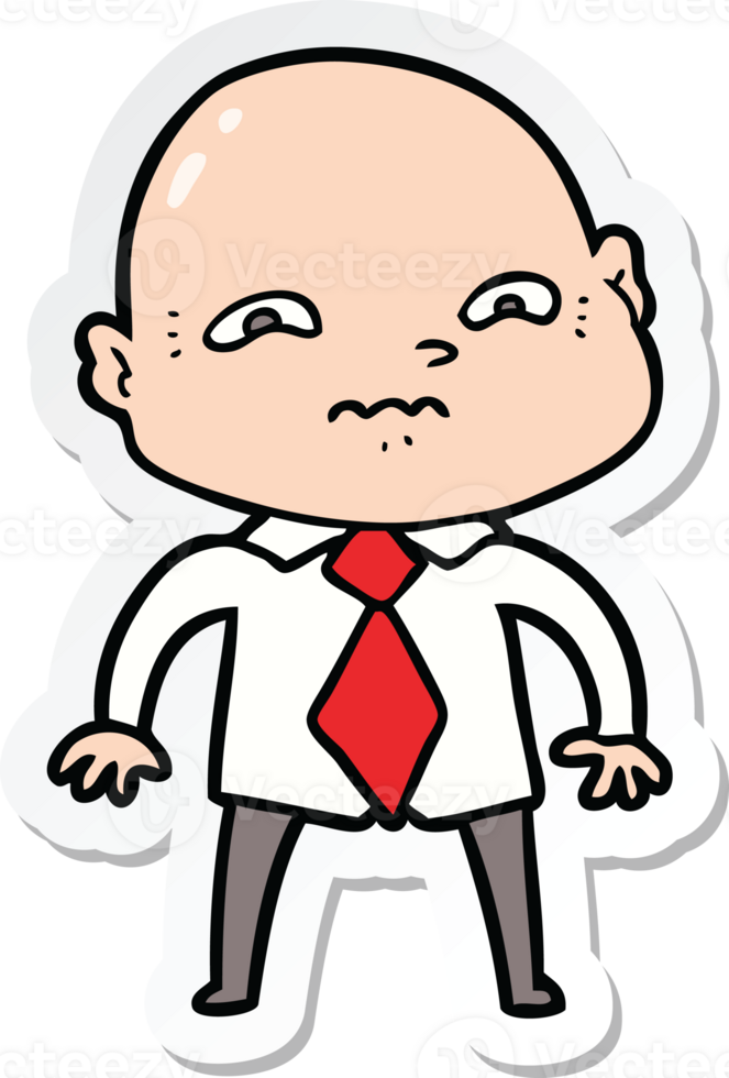 sticker of a cartoon nervous man png