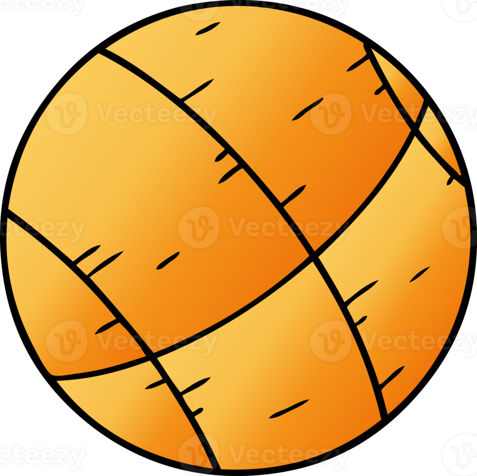 hand drawn gradient cartoon doodle of a basket ball png